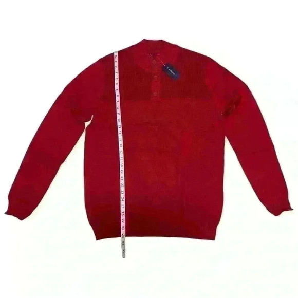 Club Room Mens Button Mock Neck Sweater Size L Anthem Red - Picture 5 of 11
